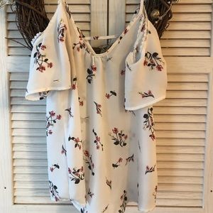 Cold shoulder floral top